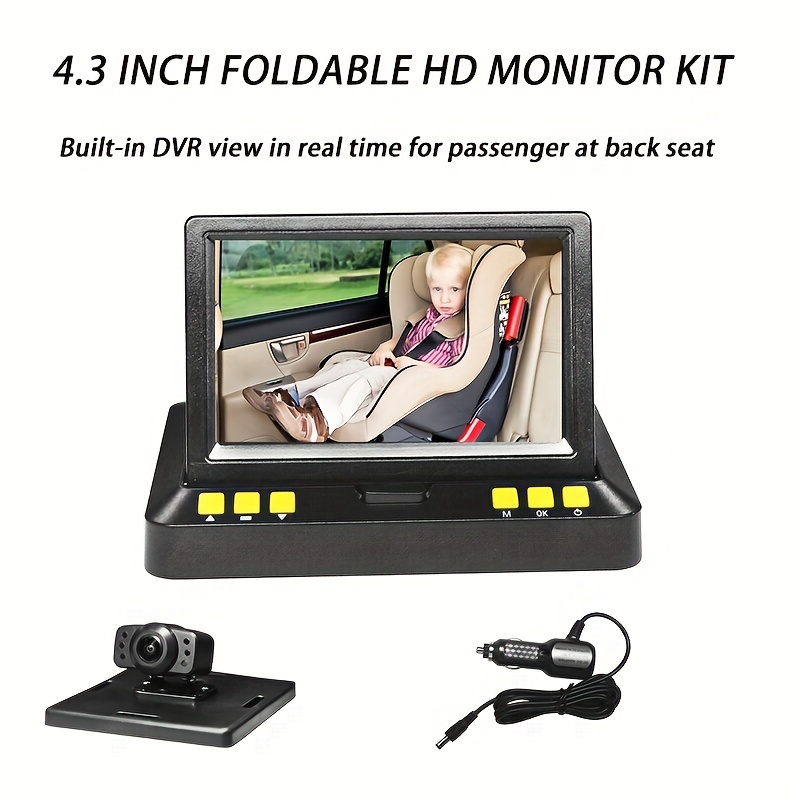 Kit de cámara de respaldo y monitor de 4.3 pulgadas para el espejo  retrovisor del vehículo del coche para DVD/VCR/Cámara reversa del coche  impermeable
