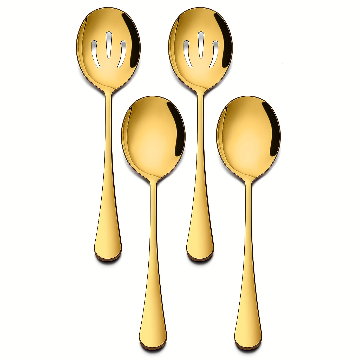 Gold Serving Spoons Set, Set of 6, Serving Ladle, Serving Spatula