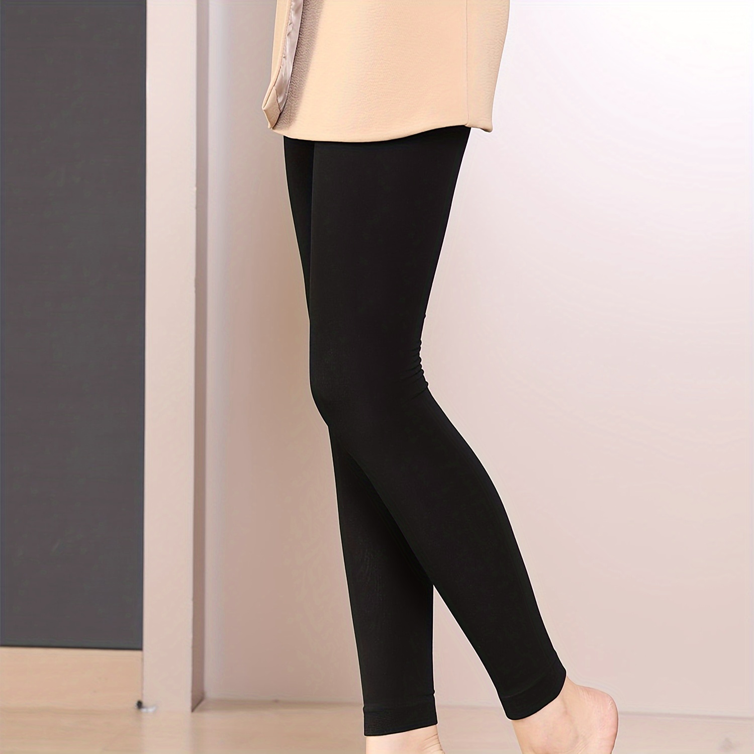 Fleece Lined Pantyhose, Thermal & Warm Slim Fit Footless Tights, Women's  Stockings & Hosiery