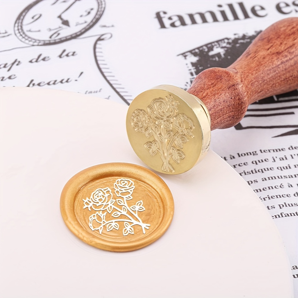 Custom Rubber Stamp with Wooden Handle - Round