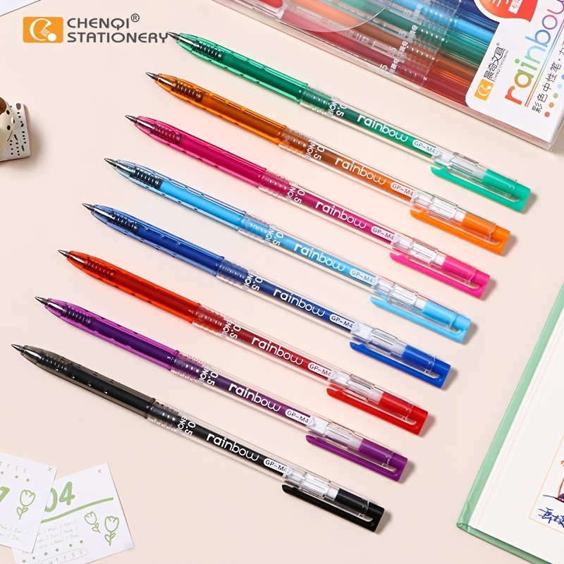 Dong-A Pastel Gel Pens 7 Colors Pack 0.7mm Ballpoint Pens for Journaling Notetaking Colored Cute Pens