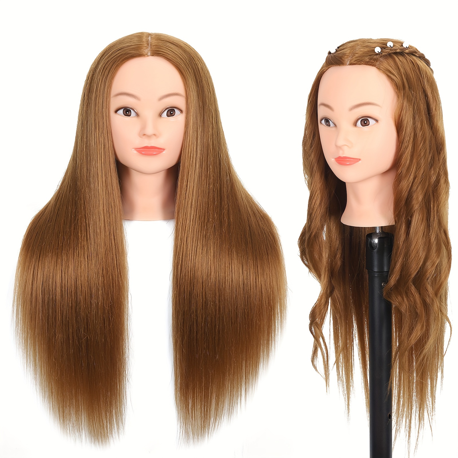 Premium Mannequin Head With 75% Real Hair Hairdresser - Temu