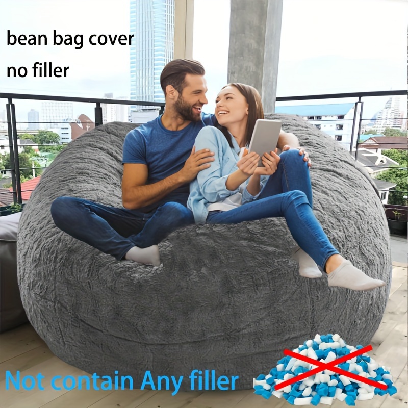 5FT Giant Bean Bag Cover Lazy Sofa Cover Room Chair Protect Cover No Filler