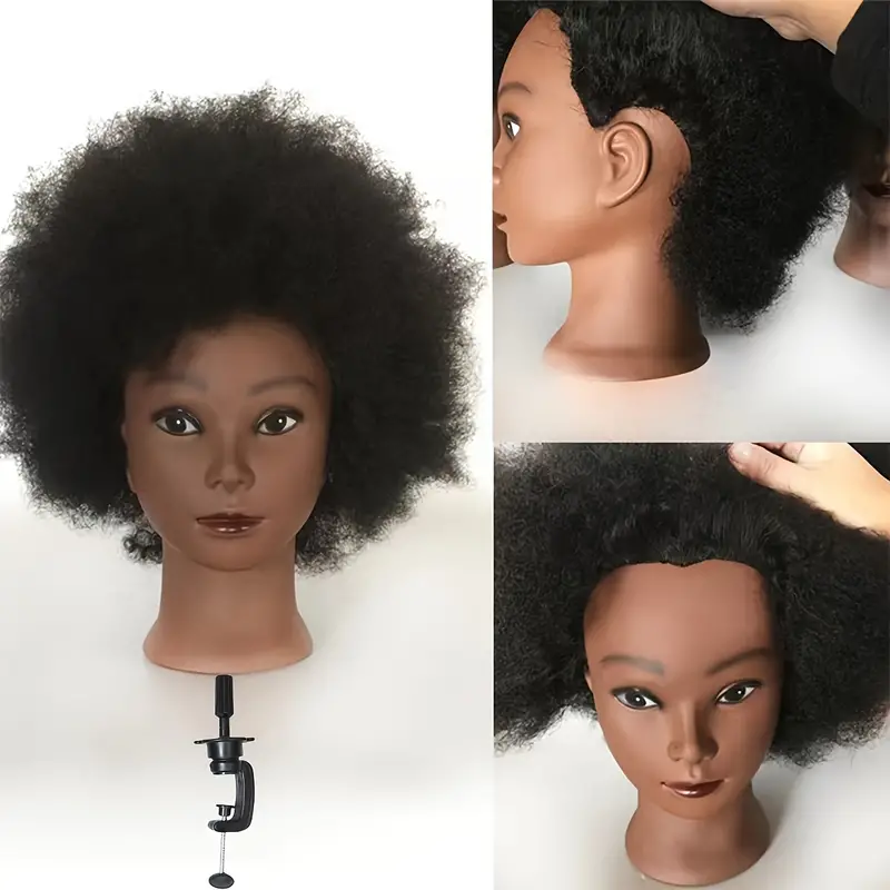 100% Real Corn Curly Hair Mannequin Head Training Head Cosmetology Doll  Head Manikin Practice Head Hairdresser With Free Clamp Holder