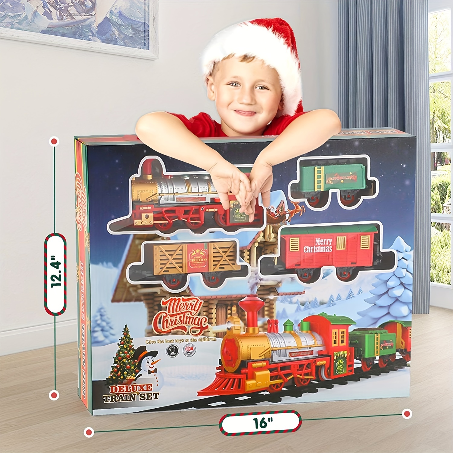 electric train set toys around tree for kids christmas train set with sounds include 4pcs cars and 10pcs tracks trains toys for boys girls christmas halloween thanksgiving gift 5