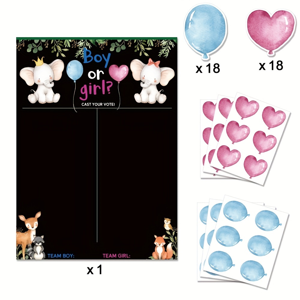 Gender Reveal Poster Set Fun Game Stickers Baby Shower - Temu