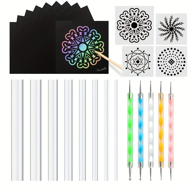 Mandala Dotting Tools Kit Color Scratch Painting mandala - Temu