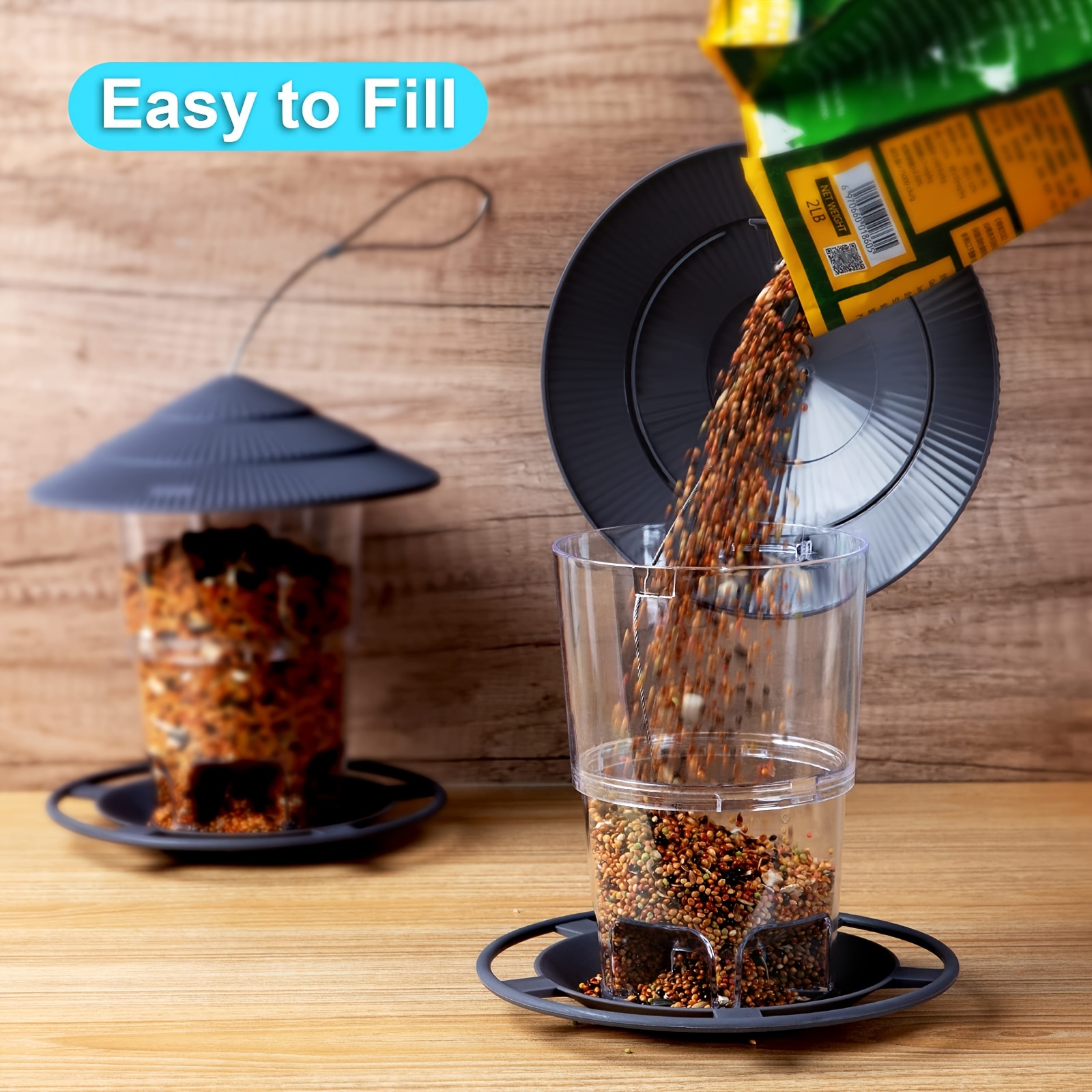 Hanging Squirrel Proof Bird Feeder for Garden Backyard