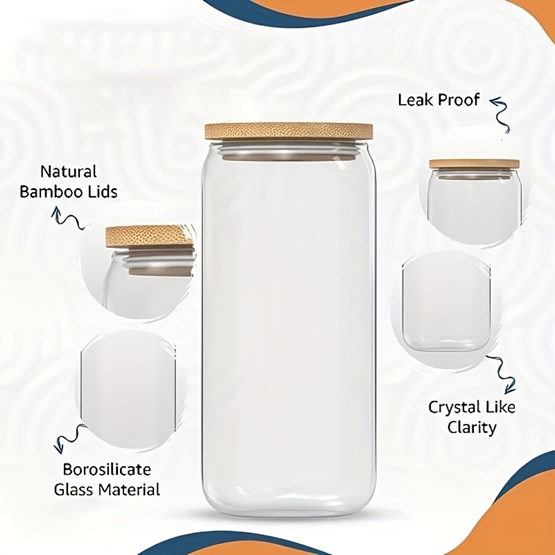Marksle Home Glass Cups With Lids And Straws - 16oz Iced Coffee
