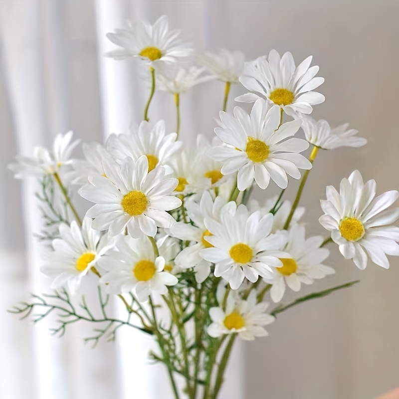 Artificial Daisy Flowers Bulk White Artificial Daisies Bulk - Temu