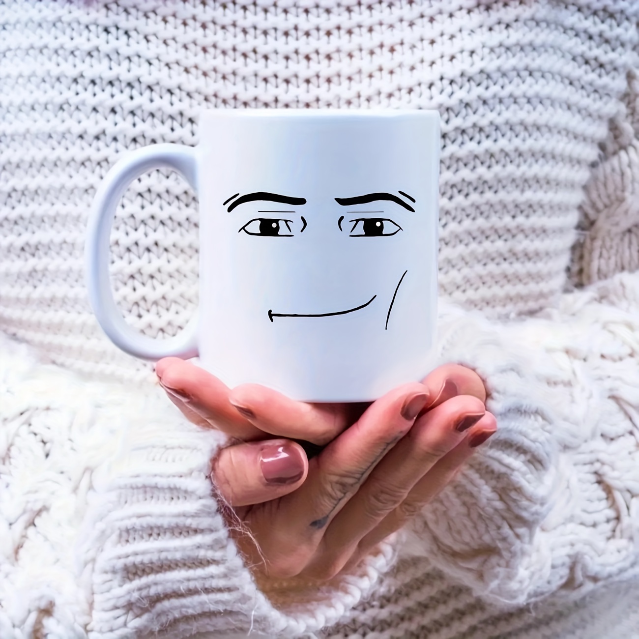 1pc, Man Face Coffee Mug, 11oz Ceramic Coffee Cups, Novelty Water Cups, For  Hot Or Cold Drinks Such As Cocoa, Milk, Tea Or Water, Summer Winter Drinkw
