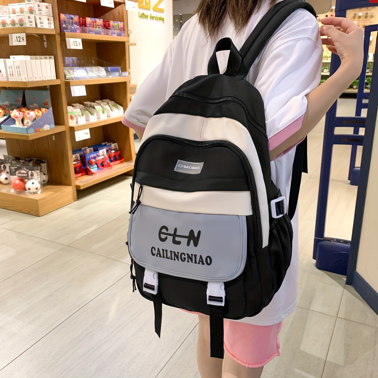 cln backpack plain black
