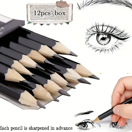 12pcs Sketch Pencil Charcoal Pencil Drawing Sketch Sketch Pencil - Office &  School Supplies - Temu United Arab Emirates