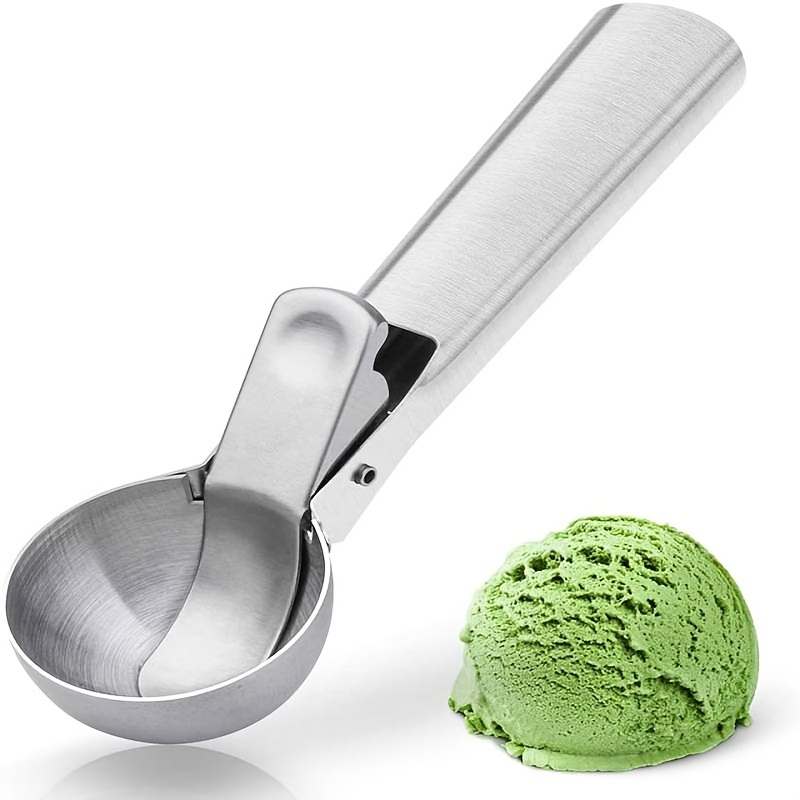 Utooo - Cuchara para helado de acero inoxidable con gatillo fácil, para  frutas y puré de patatas, cuchara para sandía, cucharas para galletas para