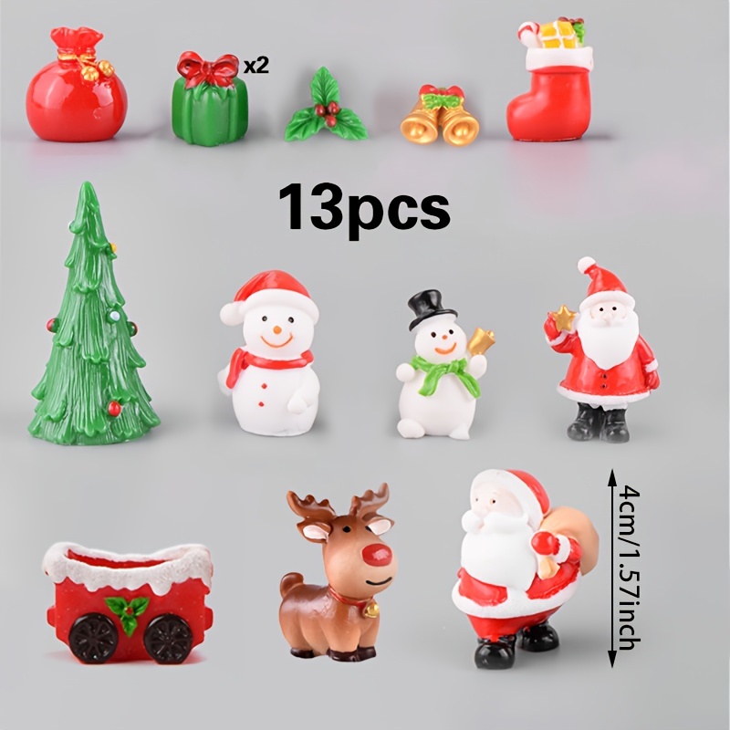 3*4cm Mini Santa Claus Figurines Miniature Christmas Decorations