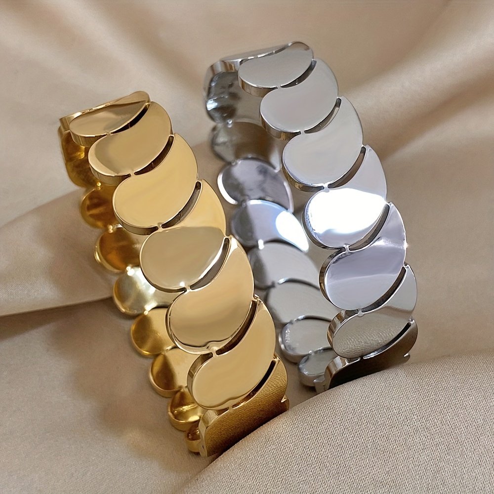 

1pc Gold-plated Stainless Steel Bracelet, Exquisite Gift