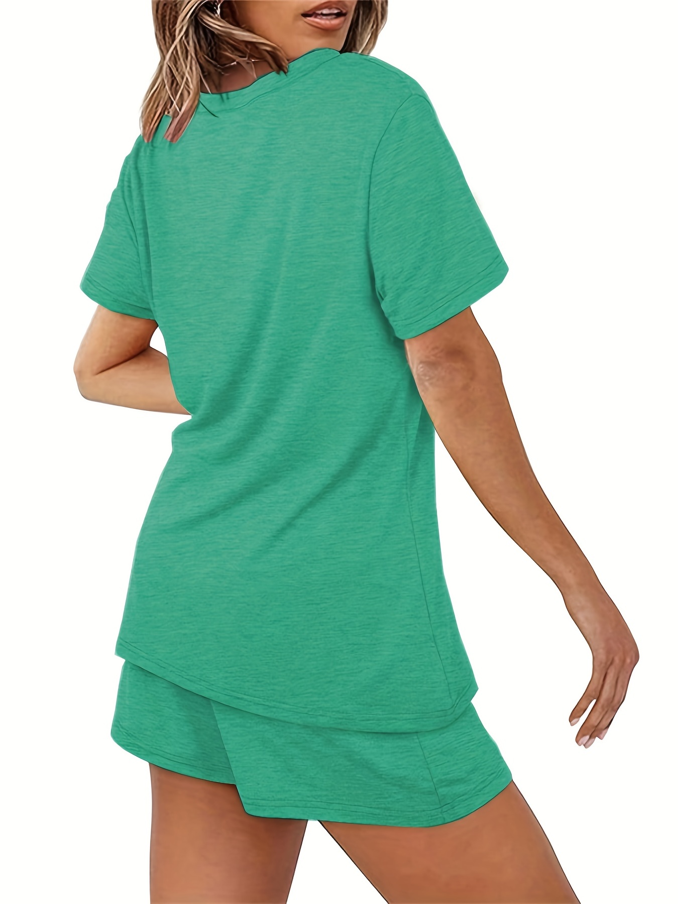 Casual Two Piece Set Short Sleeve T Shirt & Drawstring Shorts