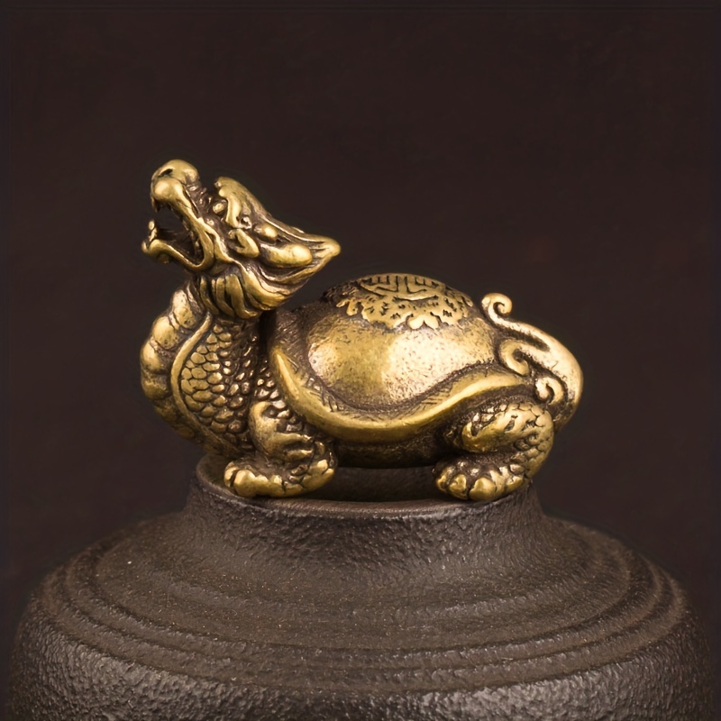 Pure Copper Chinese Dragon Turtle Lucky Desk Ornaments - Temu Canada