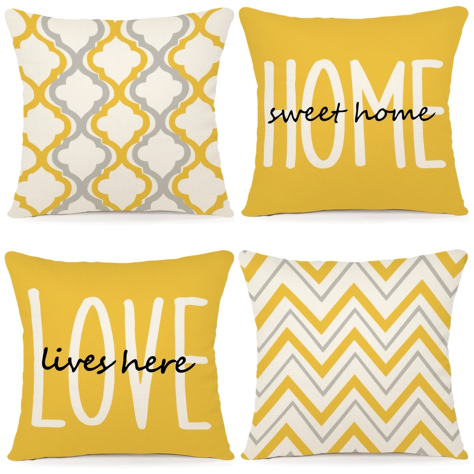 4pcs Geometric Throw Pillow Covers For Couch Sofa Bedroom Home Decor