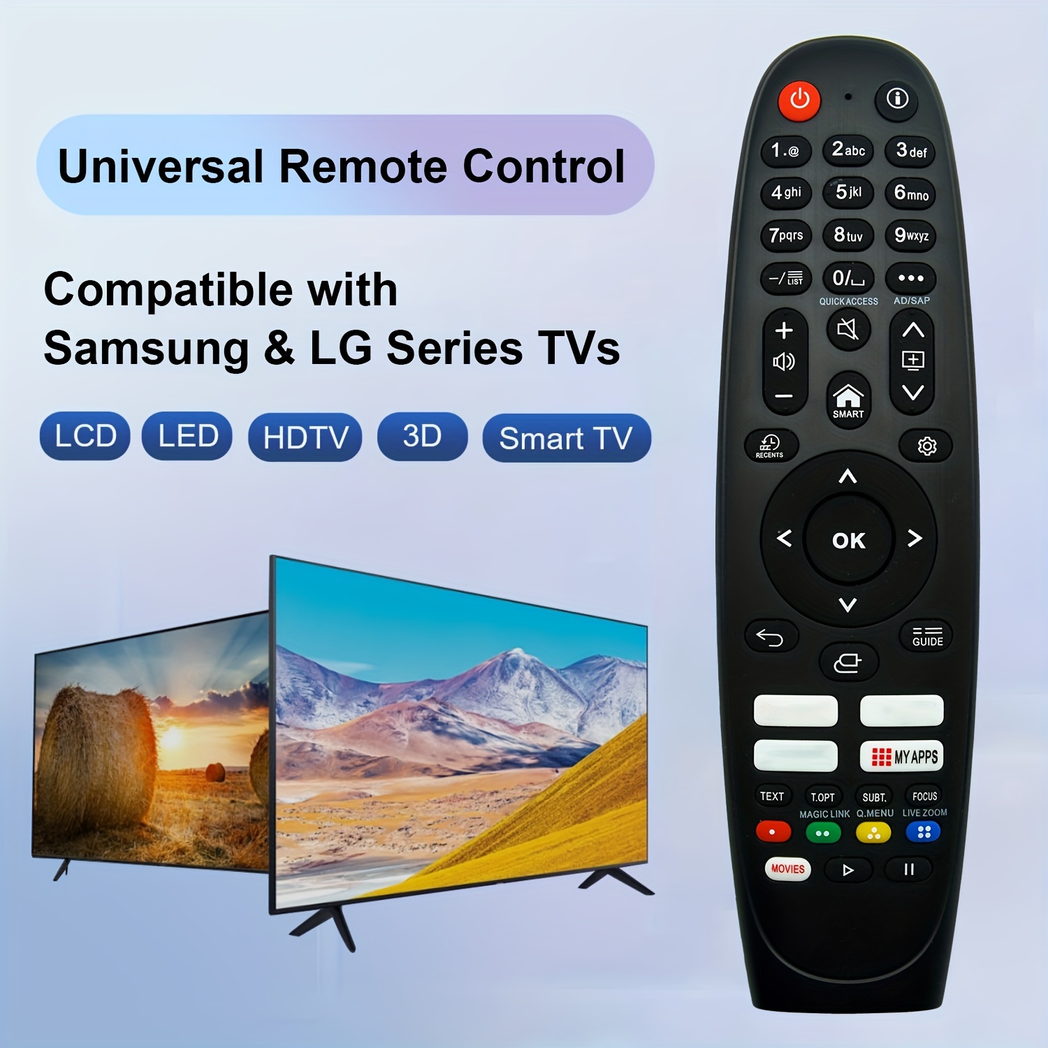 Télécommande universelle pour tous les téléviseurs Samsung Led Qled Uhd  Suhd Hdr Lcd Frame Cu F