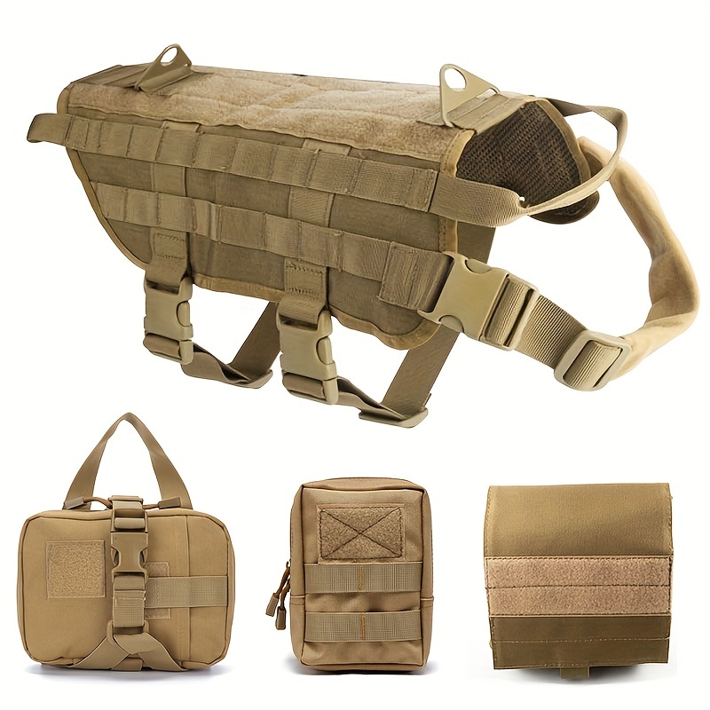 Mimigo Gilet tactique pour chien avec pochette - Gilet molle de chien de  dressage avec poignée - K9 Harnais pour chien militaire Pas de pull Gilet  pour chien d'assistance