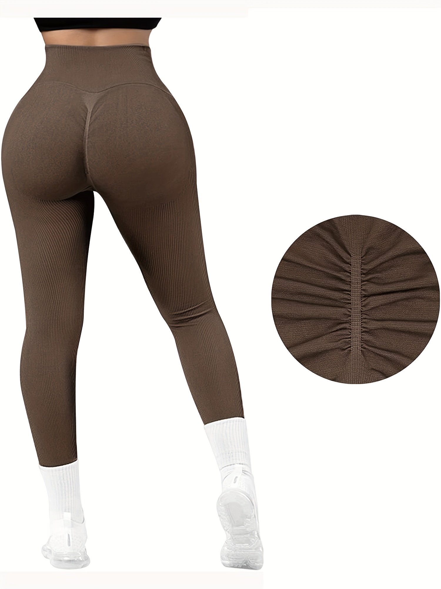 Dropship Stripe Rib High Elastic Shaping Yoga Clothes Running Fitness Hip  Raise Slimming Sports Tights Women to Sell Online at a Lower Price