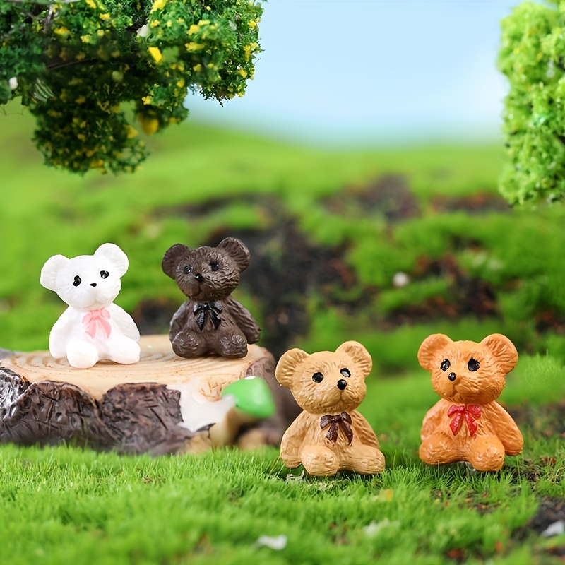 Ours miniature, mini ours en résine, mini ours en peluche animal