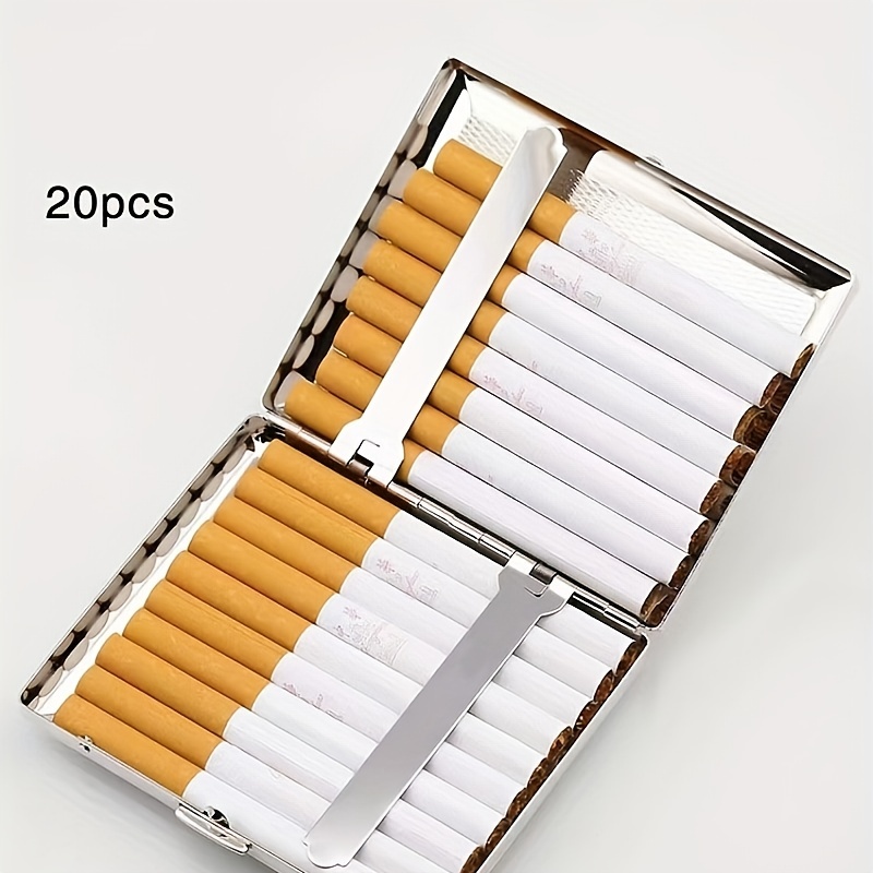 Cigarettes Capacity Cigarette Box Metal Luminous Cigarette - Temu
