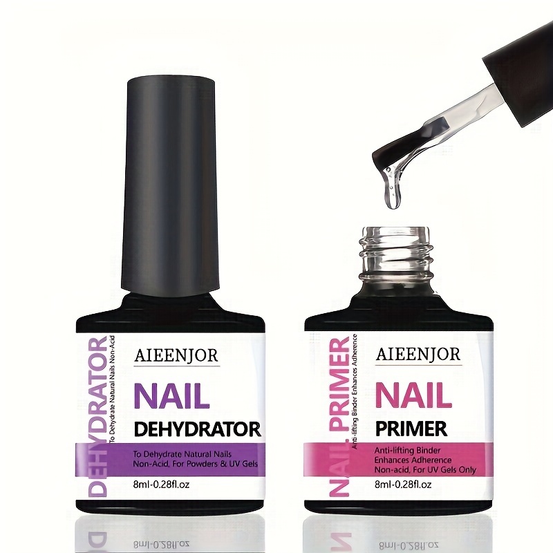 

Nail Dehydrator And Acid-free Primer, 0.28oz Each, Enhances Adhesion For Acrylic & Uv Gels, Nail Art Prep Essentials For Long-lasting Manicure