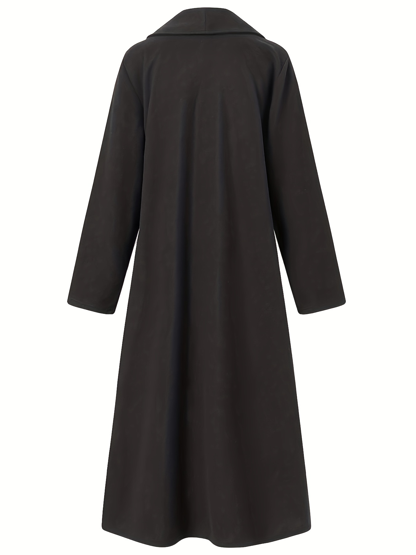 Plus Size Elegant Coat Women's Plus Solid Long Sleeve Double - Temu Canada