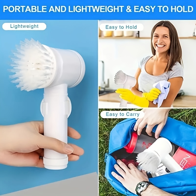 Household Cleaning Brushes Portable Handheld Scrubber With 4