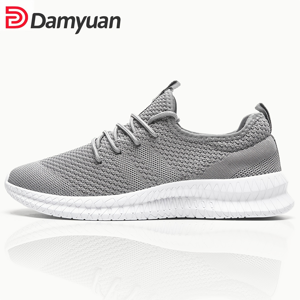 Zapatillas de deporte informales sin cordones de malla gris claro,  zapatillas deportivas transpirables antideslizantes para caminar, calzado  deportivo