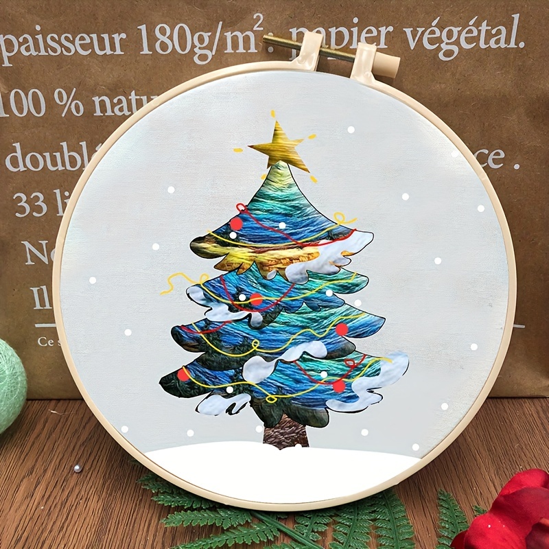 Christmas Tree Hand Embroidery Kit Winter Christmas Embroidery, Christmas  Diy Kit, Diy Gift, Christmas Hoop Art,christmas Decor Embroidery 