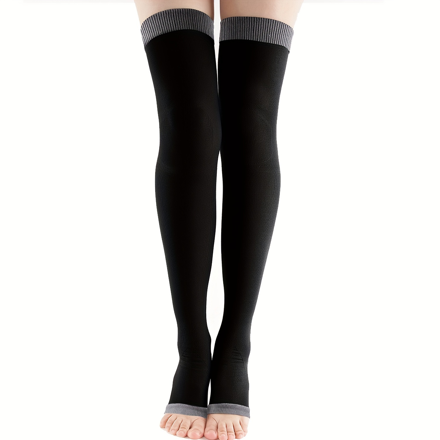 Thigh Compression Stockings Open Toe Varicose Veins Socks - Temu