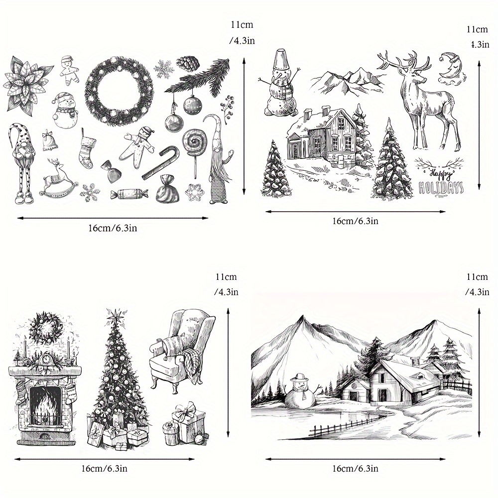 Christmas Clear Stamps For Card Making Silicone Stamp With - Temu