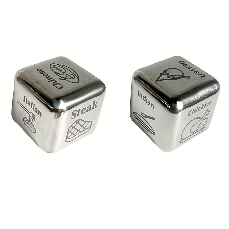 2 PCS Food Dice Game Food Decision Dice for Couples 11 Wedding Anniversary  Steel