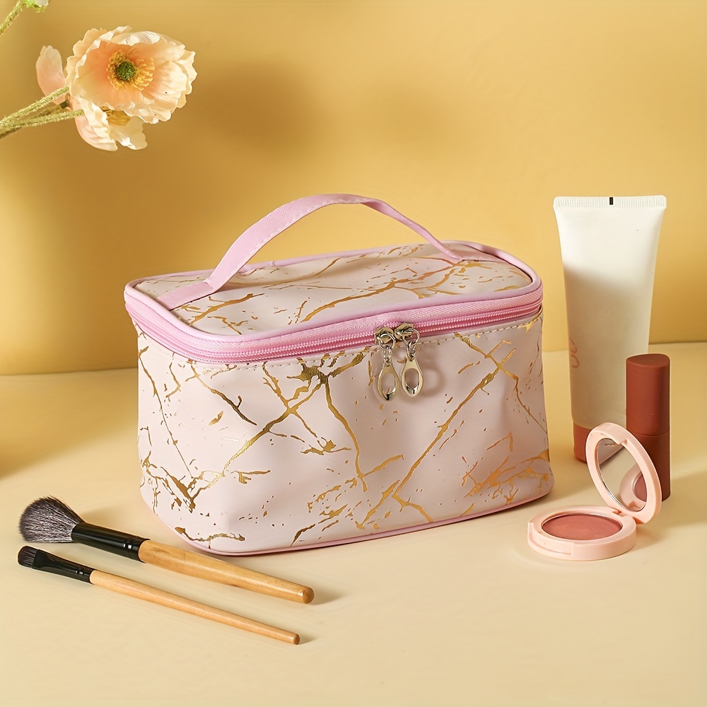 Portable Makeup Bag, Cosmetic Storage Bag With Zipper And Handle,  Waterproof Toiletry Bag For Travel - Temu United Arab Emirates