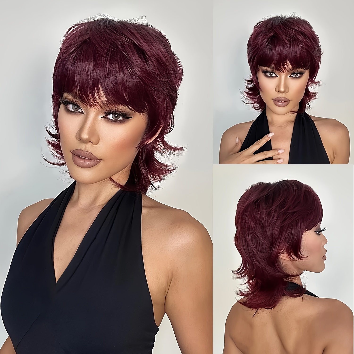 Mullet top wig red