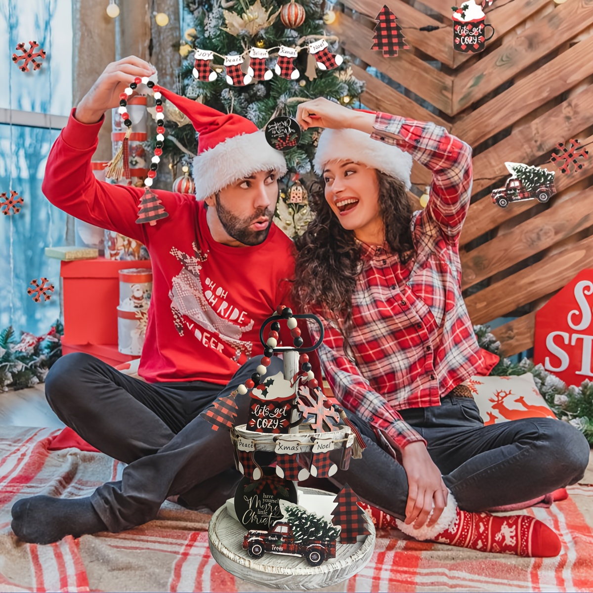 Christmas Couples Decorations Desktop Car Study Gift's - Temu