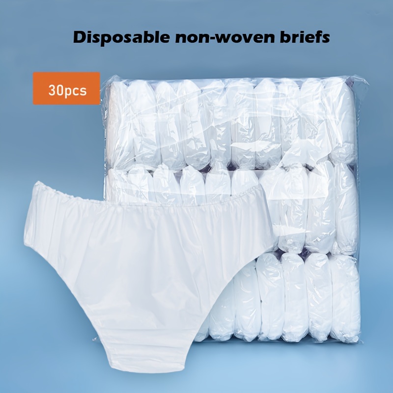 30 Pieces Disposable Underwear Women Non-woven Briefs Handy Paper