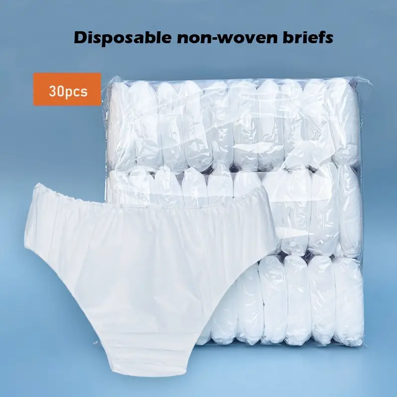 30pcs Womens Disposable Underwear Travel Non Woven Panties Briefs