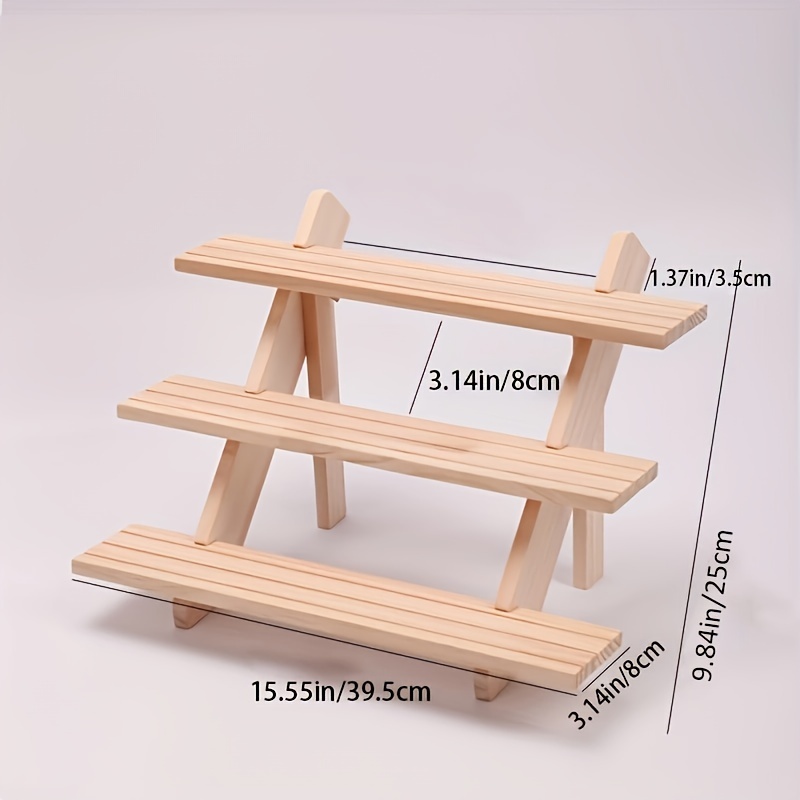 Wooden Jewelry Display Stand With Cards 3/4 Tier Racks For - Temu