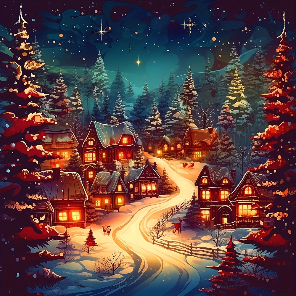 Large Size Without Frame Diy 5d Diamond Christmas Eve Winter Night, Full  Rhinestone Painting, Diamond Art Embroidery Kits, Handmade Home Room Office  Decor - Temu Latvia