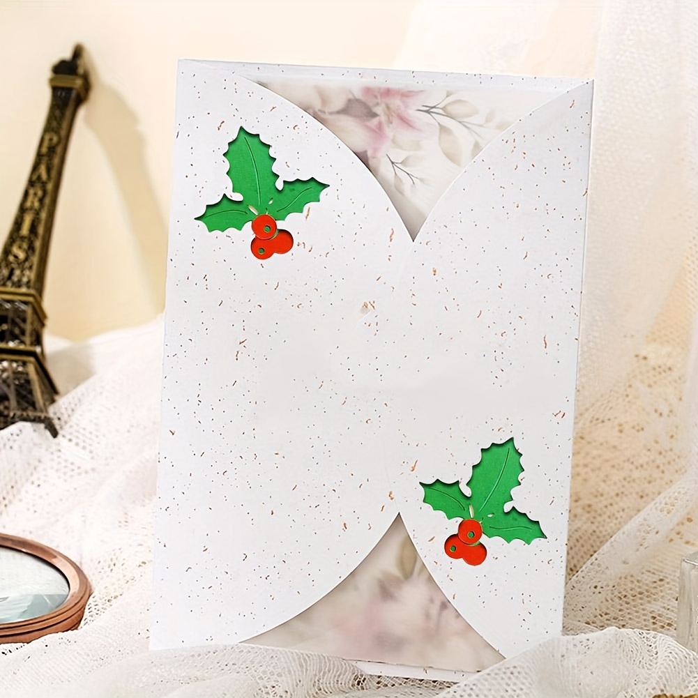 Christmas Decorative Holly Leaves Metal Die Cut For Paper - Temu
