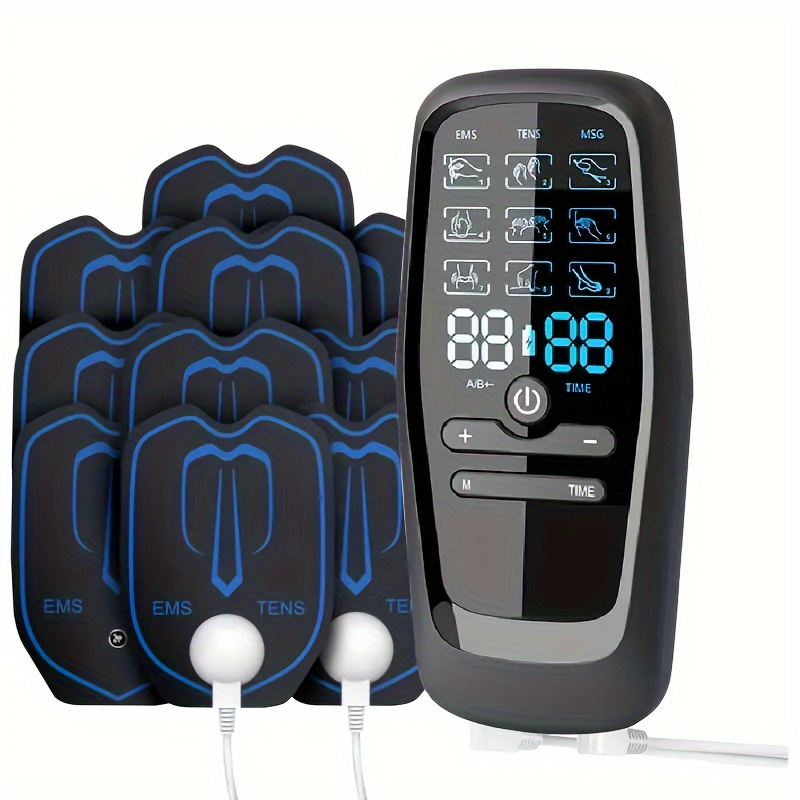 Masajeador eléctrico EMS Tens de doble pulso para fisioterapia, instrumento  de masaje corporal, 6 modos, 19 engranajes, dispositivo meridiano Digital  para el cuidado de la salud