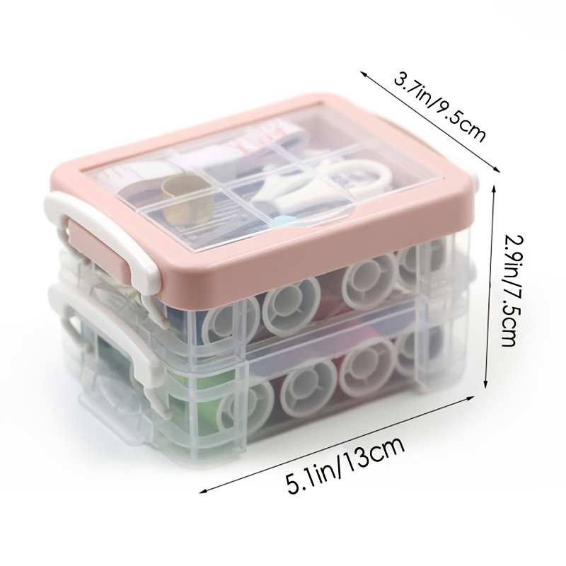 Double layer Sewing Box Plastic Storage Sewing Set Stitching - Temu