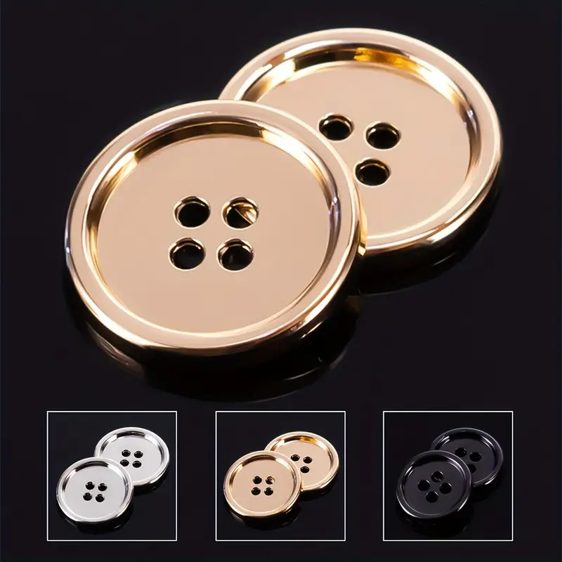 Metal Buttons 4 Hole Round Buttons Decorative Buttons For - Temu