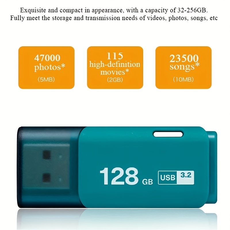 Unidad Flash USB De Alta Velocidad 2.0 Pen Drive 128GB U - Temu