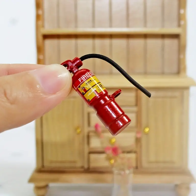 Mini Extintor Fuego/estante Leña Juguete En Miniatura Casa - Temu