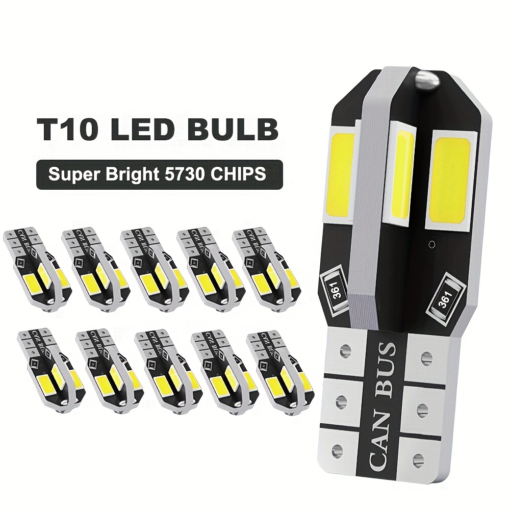 Ampoule LED de voiture, T10 W5W 8SMD 5730 12V Lumière de plaque  d'immatriculation pour camion de voiture - Temu Belgium